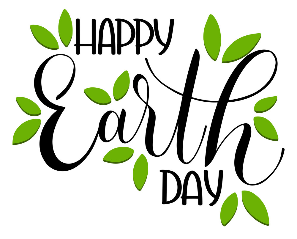 Happy Earth Day Lettering.
